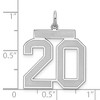 Black Bow Jewelry Sterling Silver, Jersey Collection, Large Number 20 Pendant - 4 of 4