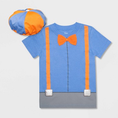 Toddler Boys' Blippi Short Sleeve T-Shirt and Hat - Blue