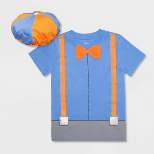 Toddler Boys' Blippi Short Sleeve Graphic T-Shirt and Hat - Blue