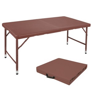 Okak 4/6/8FT Portable Outdoor Dining Table with Foldable Design, Easy-Carry Picnic Table with Sturdy Tabletop and Handle, Outdoor Table - 1 of 4