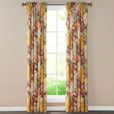 The Lakeside Collection Harvest Ragged Decorative Window Panel - Patchwork Accent