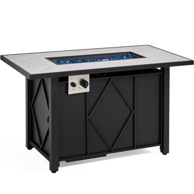 Yaheetech Outdoor Propane Gas Fire Pit Table 43 inch Auto-Ignition 2 in 1 Gas Firepit