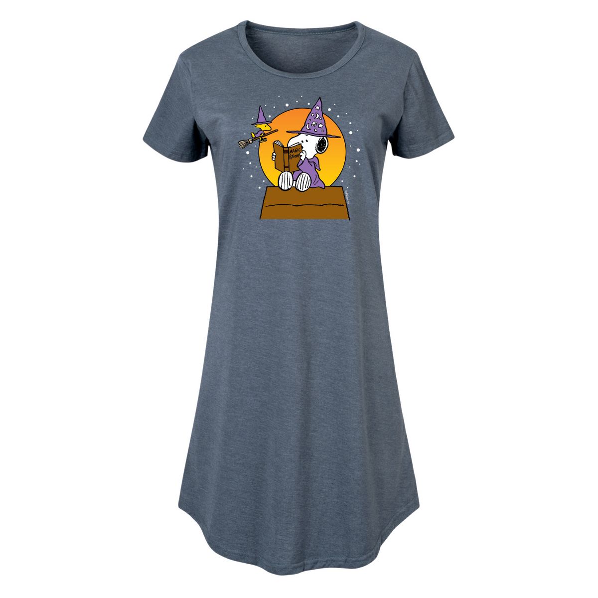 Women's - Peanuts - Sorcerer Snoopy Woodstock Graphic T-shirt Dress