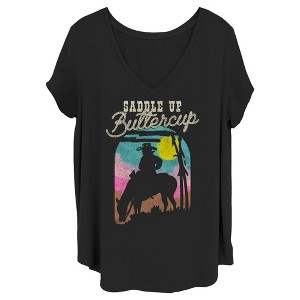 Juniors Womens Lost Gods Saddle Up Buttercup T-Shirt - 1 of 4