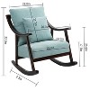 TIRAMISUBEST woven fabric Mid Century Modern Accent Chairs Comfy Upholstered Glider Arm Chair with Solid Wood for Living Room Bedroom Balcony - 3 of 4