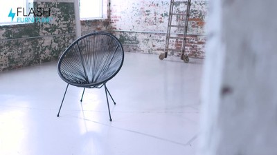 Valencia Oval Comfort Series White Papasan Lounge Chair