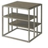 Vynxaria Contemporary Metal Frame Wood End Table with Shelf, Toasted Acacia Finish, 22"W x 24"D x 24"H - 3 of 4