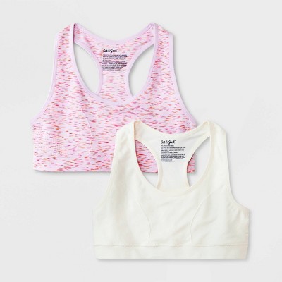 Diesel Girls Pink & White Print Two-Piece Racer Back Sports Bra