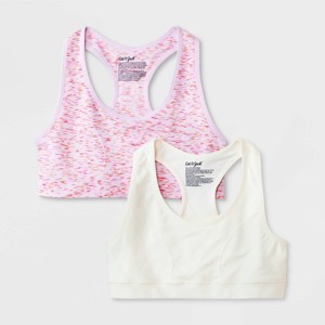 Girls' 2pk Space Dye Sports Bra - Cat & Jack™ Purple - 1 of 3