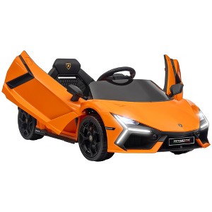 Qaba Lamborghini Revuelto Licensed 12V Kids Ride on Car, Battery Powered Kids Electric Car w/ Hydraulic Doors, Remote, Training Wheels - 1 of 4