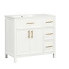 36" Bathroom Vanity with Sink Top, 2 Doors and 3 Drawers, Off White  4W - ModernLuxe - 4 of 4