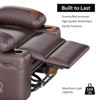 Manual Recliner Chair, Wide 22" Seat Width Leather Recliner w/Comfortable Arms and Cup Holders for Living Room CF8011 - 4 of 4