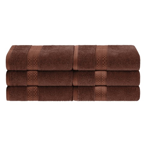 4 Piece Bath Towel Set, Rayon From Bamboo And Cotton, Plush And Thick,  Solid Terry Towels With Dobby Border, Cocoa - Blue Nile Mills : Target