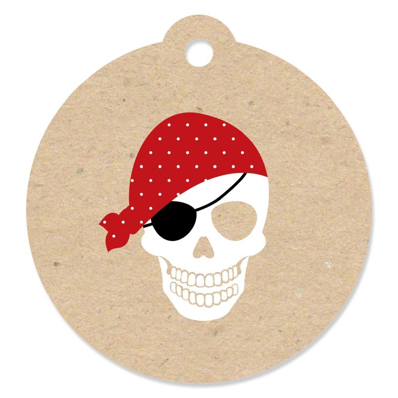 Big Dot of Happiness Beware of Pirates - Pirate Birthday Party Favor Gift Tags (Set of 20), 1 of 5