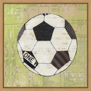 Amanti Art Play Ball I Soccer by Courtney Prahl Canvas Wall Art Print Framed 16-in. x 16-in. - 1 of 4