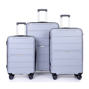 3 Piece Luggage Set,Hardshell Suitcase Set with Spinner Wheels & TSA Lock,Expandable Lightweight Travel Luggage - 1 of 4