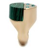 Slickblue Women’s IP Rose Gold Stainless Steel Ring with Emerald Synthetic Malachite & Clear Accents – Sizes 5-10 - 4 of 4