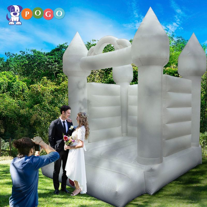 Pogo Bounce House Crossover Inflatable Bounce House with Blower, White Wedding, 5 of 12