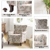 Set of 2 Vincent Wooden Upholstered Armchair with Fabric Pattern and Wingback Design for Bedroom| ARTFUL LIVING DESIGN - 4 of 4