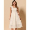 INSPIRE CHIC Women's Summer Midi Sleeveless Smocked Square Neck Tiered Ruffled Wedding Guest Dress - 3 of 4