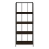 Monarch Specialties Bookshelf Bookcase Etagere 4 Tier 62InchH Office Bedroom Metal Laminate Brown Black Contemporary Modern - 4 of 4
