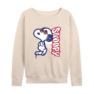 Women's - Peanuts - Graffiti Snoopy Lightweight French Terry Slouchy - 1 of 4