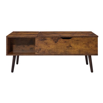 FONTOI 39" Lift Top Rectangle Coffee Table with Hidden Compartment, Side Table for Living Room Bedroom Office, Brown, 19.71739.6