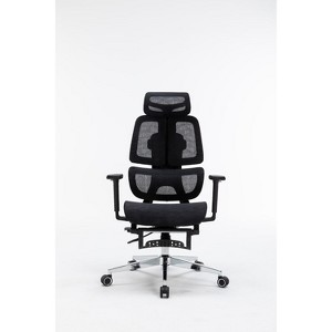 MaseiKar Big and Tall Mesh Office Chair with Footrest- Adjustable Seat Depth and Backrest, Adaptive Lumbar Support, 4D Arms, Ergonomic High Back Desk - 1 of 4