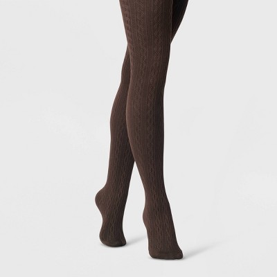 Women's Cable Sweater Tights - A New Day™ Brown 1x/2x : Target