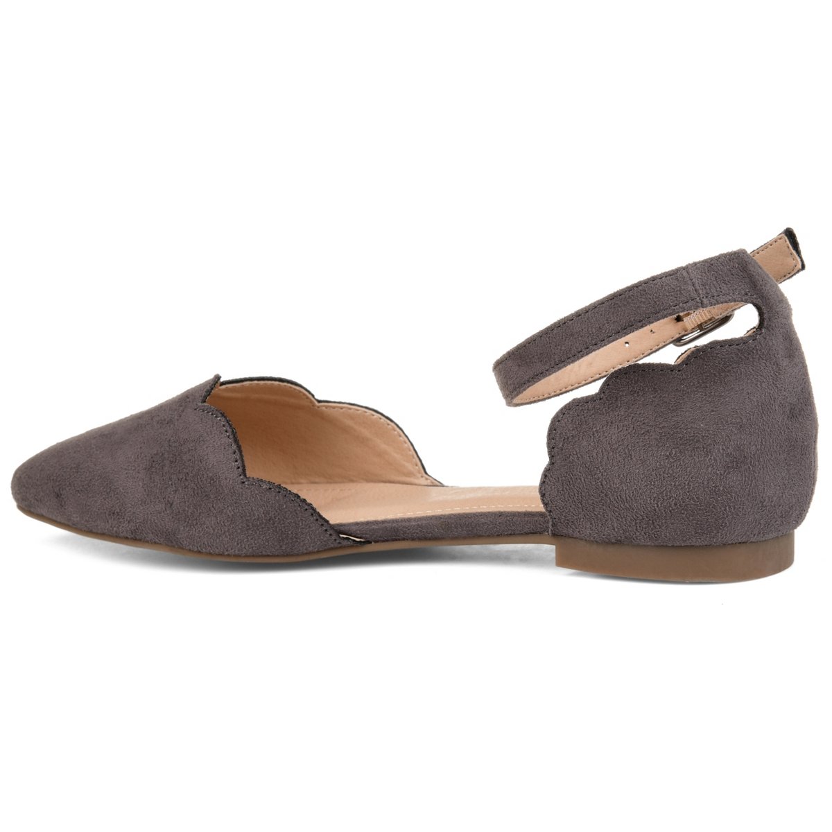 Обувь Journee Collection Women's Lana Buckle Pointed Toe Ballet Flats Grey 10 — фото 7