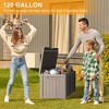 Maggift Deck Box, 120GAL Outdoor Storage Box, Patio Gardening Tools, Water and UV Resistant for Patio, Garden, Lawn, Brown, 54.25"*26.5"*24.21" - 2 of 4