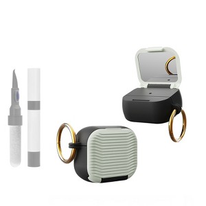 HTUTWOO Airpods Pro/Pro 2 Case, Beauty Mirror Earphone Protective Case Full Body Shockproof with Cleaning Kit and Keychain - 1 of 4