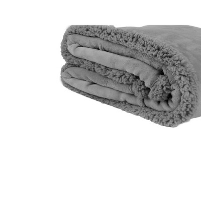 Light Gray Twin Sherpa Fleece Reversible Pet Blanket