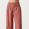 Anna-Kaci Women's Textured Knit Pants with Wide Leg Silhouette and Stretch Waistband Featuring Decorative Button Front Detail - 4 of 4