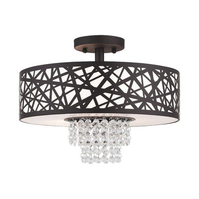Livex Lighting Allendale 3 - Light Semi-Flush Mount in  Bronze