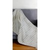 50" X 60" Cream Kantha Cotton Striped Throw Blanket with Embroidery - 2 of 4
