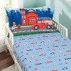 Everyday Kids 3-Piece Toddler Fitted Sheet, Flat Sheet and Pillowcase Set - Police, Fire and Rescue - Soft Breathable Microfiber Toddler Bed Sheets - 2 of 4
