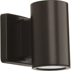 Progress Lighting Cylinders 1-Light Outdoor Wall Lantern in Antique Bronze with Aluminum Frame and LED Shade - 1 of 2