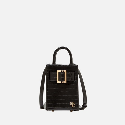 Сумки MKF Collection Mini Vertical – Croc Embossed Top Handle Phone Crossbody Purse MKF Collection by Mia K - Black