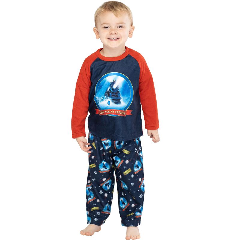 The Polar Express Train Toddler Kids Raglan Pajama Set, 1 of 4
