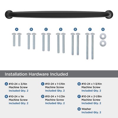 Matte Black Zinc Modern Appliance Pull with Mounting Hardware