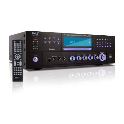 Pyle PD3000BT Bluetooth 4 Channel Home Theater Preamplifier Karaoke Stereo Sound System w/ CD/DVD Player, USB, AUX, 2 Mic Inputs, & AM/FM Radio Tuner