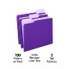 MyOfficeInnovations Colored Top-Tab File Folders 3 Tab Purple Letter Size 100/Pack 535559 - 2 of 4