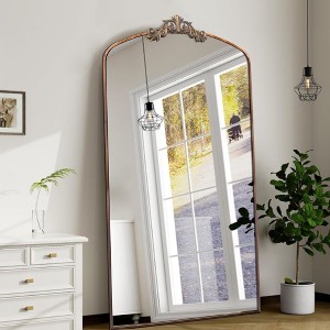 Kumasinova 66"/43" Arched Mirror Full Length,Vintage Baroque Floor Mirror&Wall Mirror with Metal Frame,Full Length Mirror for Bedroom,Living Room - 1 of 4