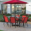 Emma and Oliver 7 Piece Outdoor Dining Set with Tempered Glass Top Patio Table and 6 Flex Comfort Textilene Stacking Chairs - 2 of 4