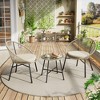 3 Piece Patio Bistro Set, Outdoor Acapulco Chairs Set of 2 with Glass Top Table, All Weather Modern Patio Chairs with Cushions for Deck, Backyard - 3 of 4