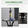 Syemin Patio Side Table, Wrought Iron Hollow Patio Small Side Table for Garden, Balcony, Courtyard, Poolside, Blue, 30.75" * 30.75" * 29.25" - 4 of 4
