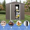 8x4ft Metal Storage Shed with Window, Outdoor Aluminum Frame Shed for Garden Tools, Patio Furniture & Trash Cans, Grey Backyard Shed - 2 of 4