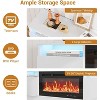 Homhougo TV Stand for 75 Inch TV, Modern Chic Entertainment Center with LED Lights and Storage, TV Console Media Cabinets White - 3 of 4