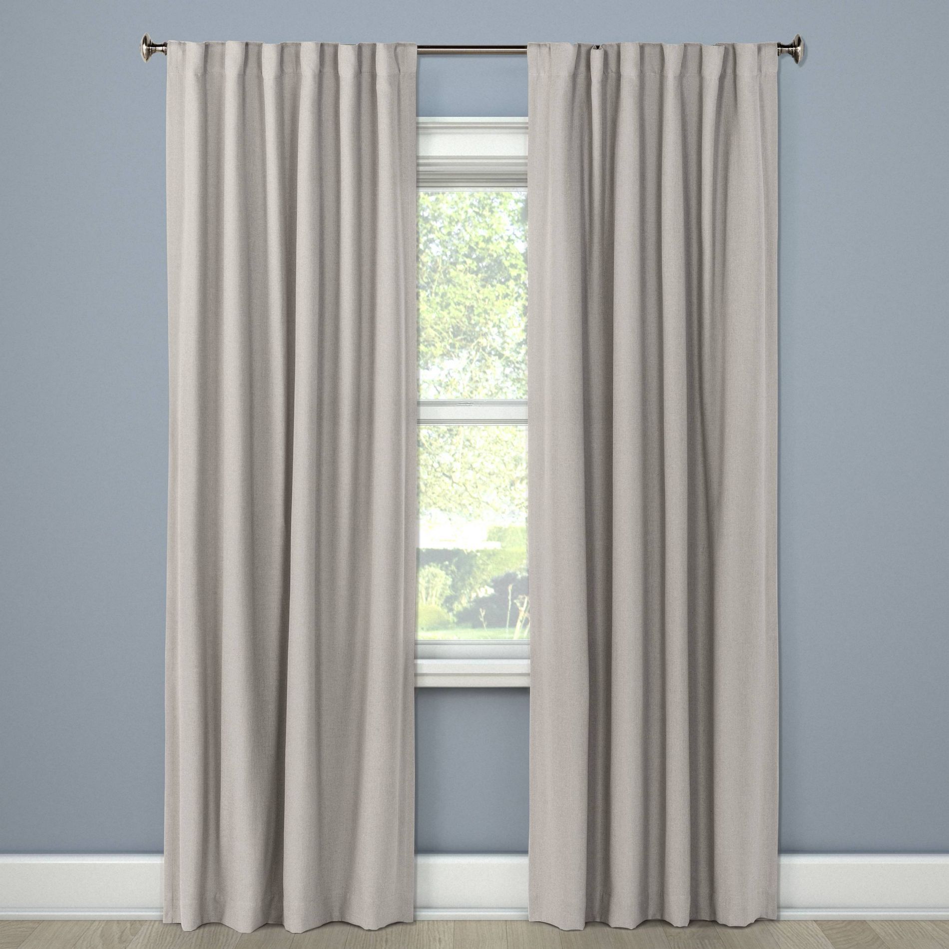 50"x63" Blackout Aruba Window Curtain Panel Gray - Threshold™: Recycled Polyester, Traditional Style, OEKO-TEX Certified